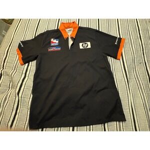 IndyCar Racing Experience HP Firestone Polo Shirt‎ Men's Large Black Orange